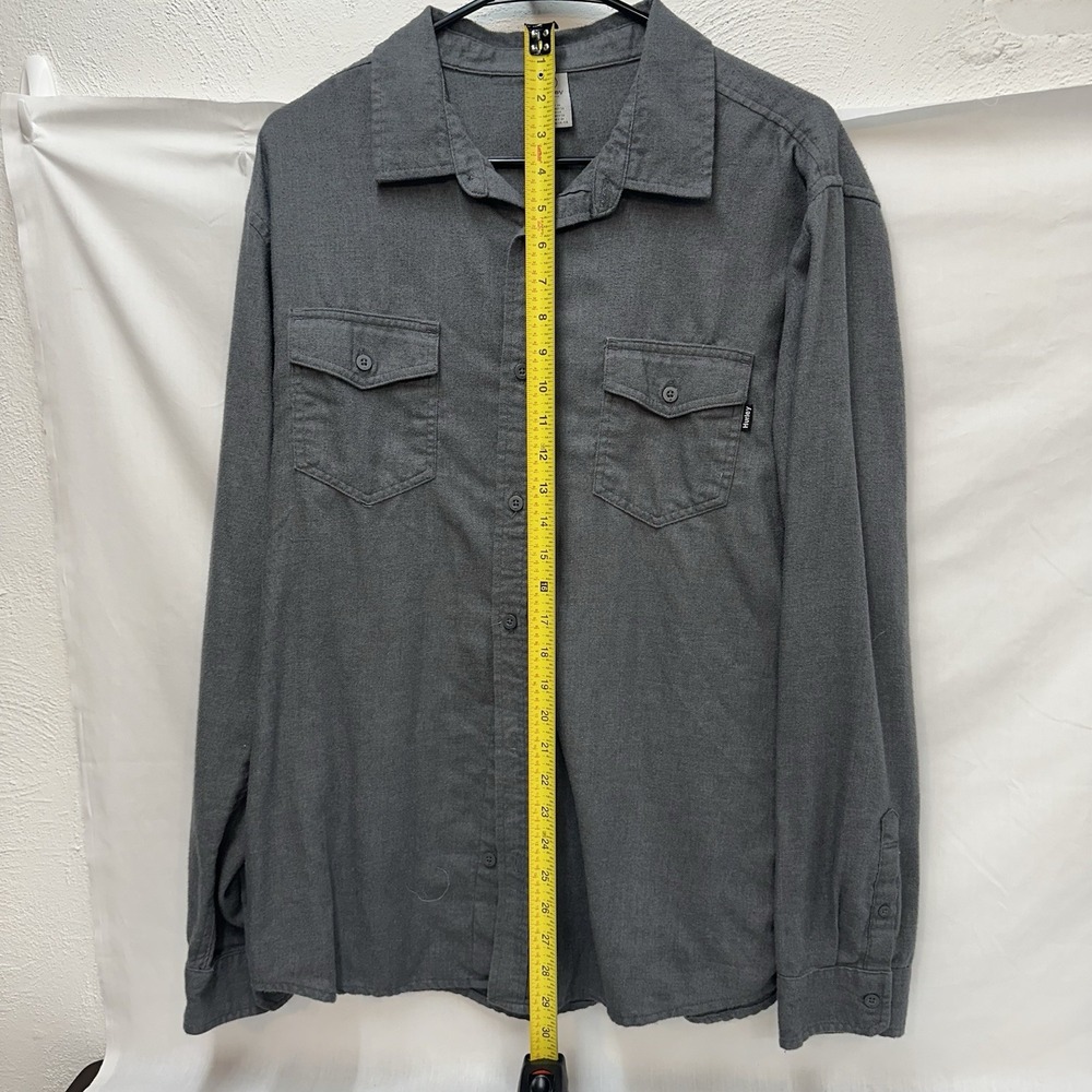Hurley Men's Small Ultra Soft Grey Long Sleeve Button Down Shirt - Picture 5 of 5